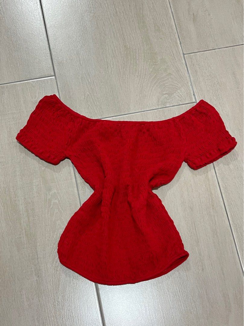 Brandy melville red off the shoulder top deals