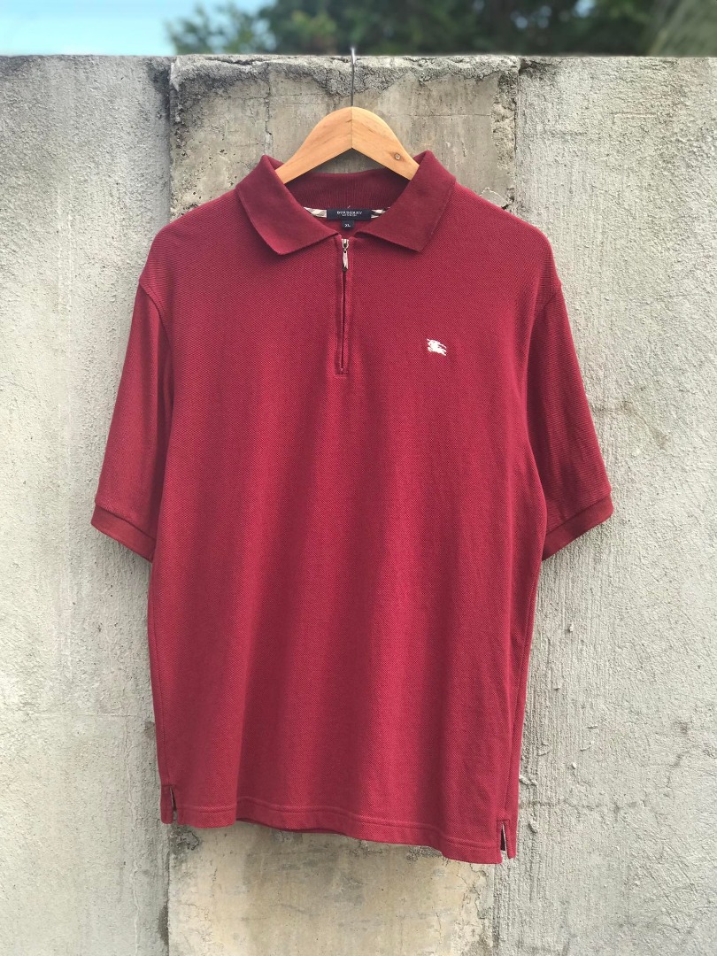 Burberry (Maroon), Men's Fashion, Tops & Sets, Tshirts & Polo Shirts on ...