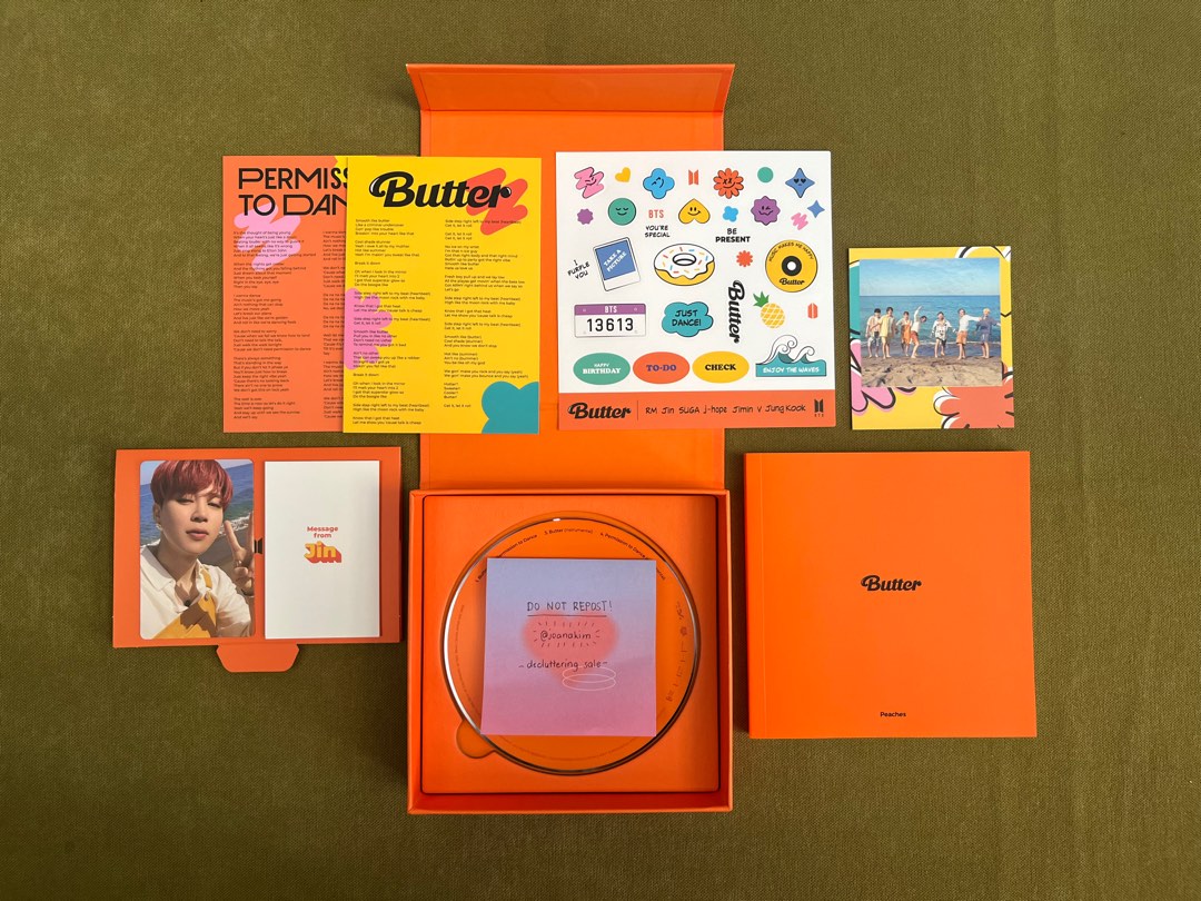 BTS Butter Album (Peaches Version) with Jimin PC unsealed, Hobbies