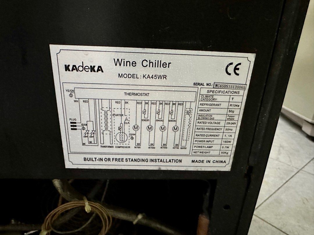 BUY NOW! KADEKA Wine Chiller (45 bottles) KA45WR (91910), TV & Home