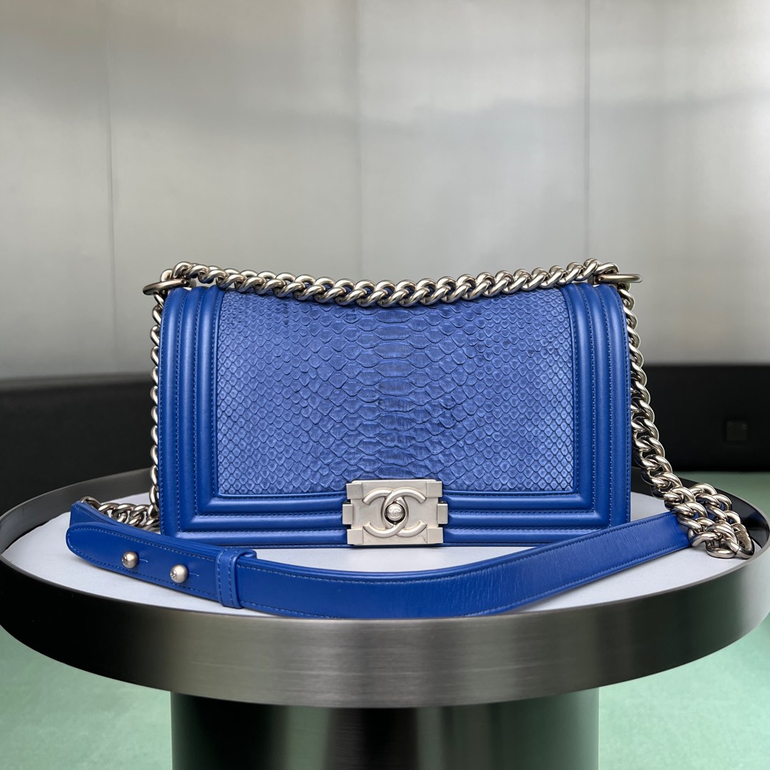 Chanel Boy Chanel Python Old medium, Luxury, Bags & Wallets on