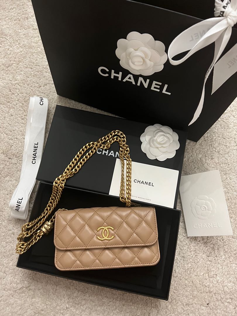 Chanel Flap Phone Holder with Chain, Luxury, Bags & Wallets on