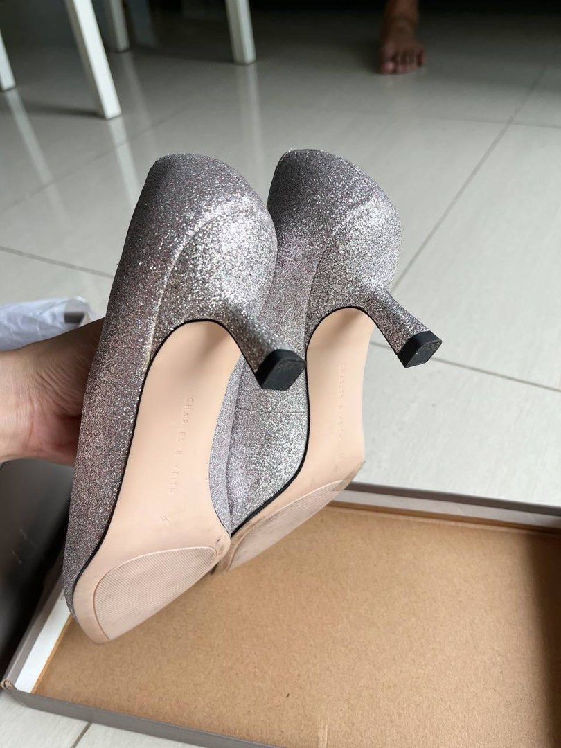 Charles Keith Heels silver heels size 36 Women s Fashion
