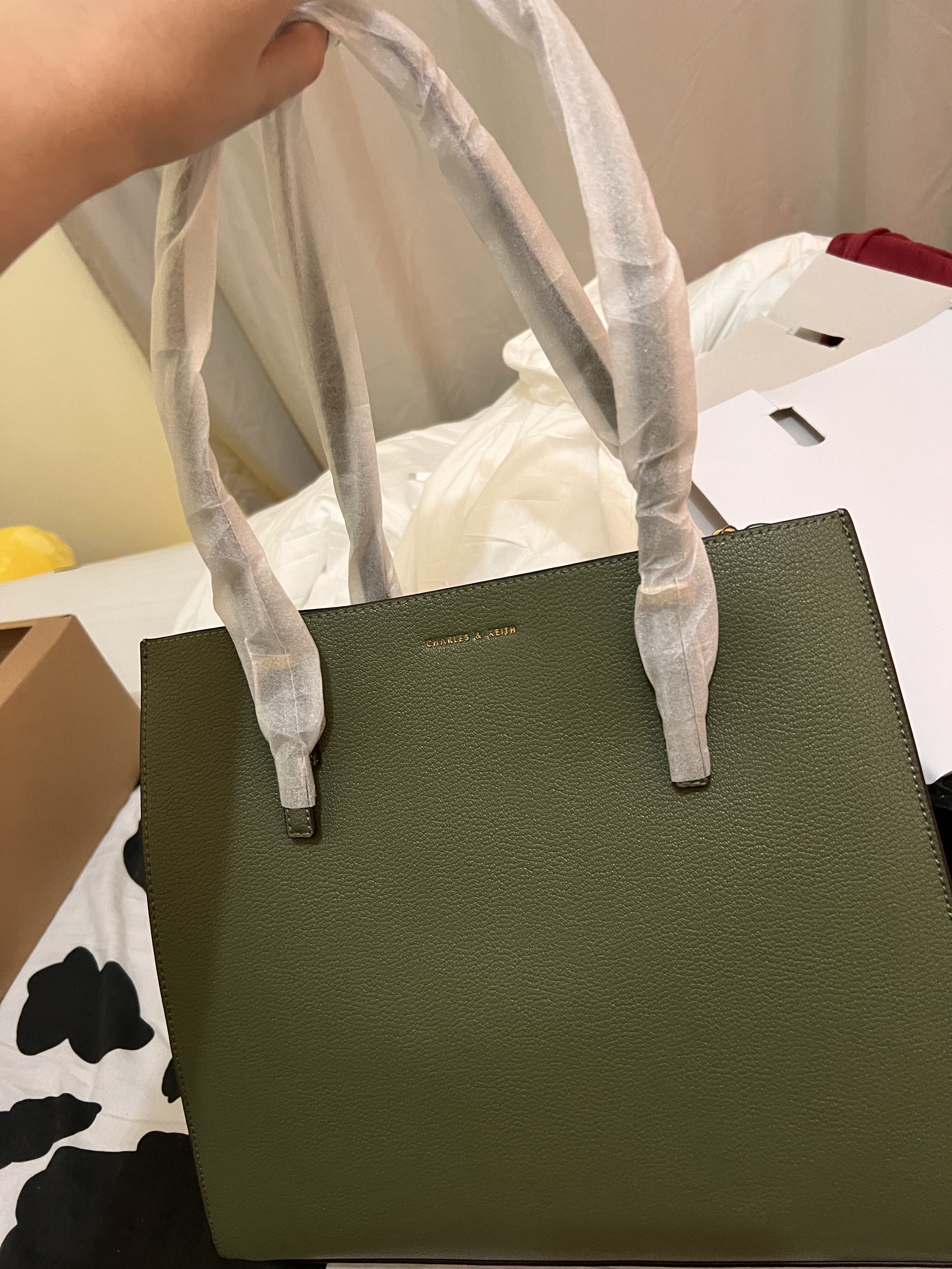Charles and keith new arrivals olive green bag