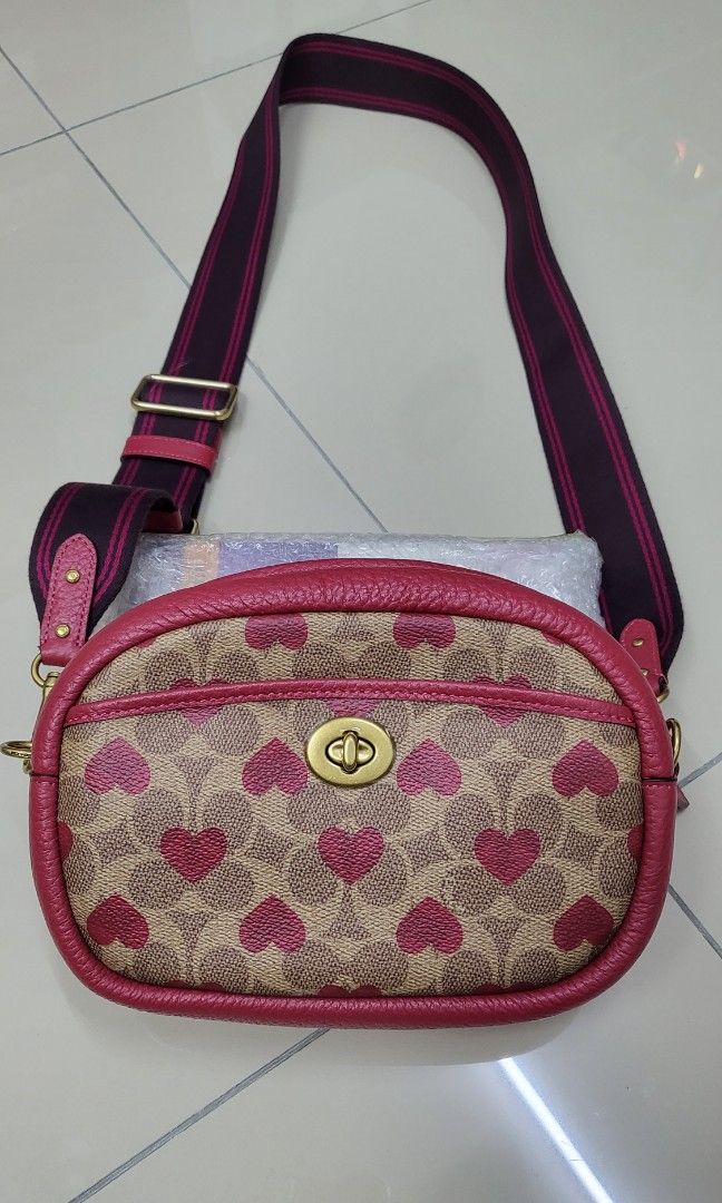 COACH Color-block Coated Canvas Signature With Heart Print Small