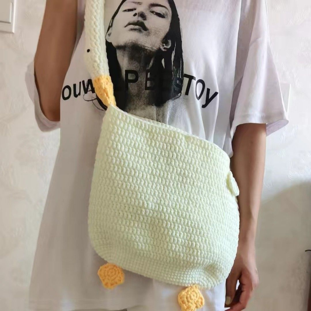 Ducky crocheted purse or bag ,Crochet Duck, Handmade crochet bag, crochet  ducky purse - LaFactory