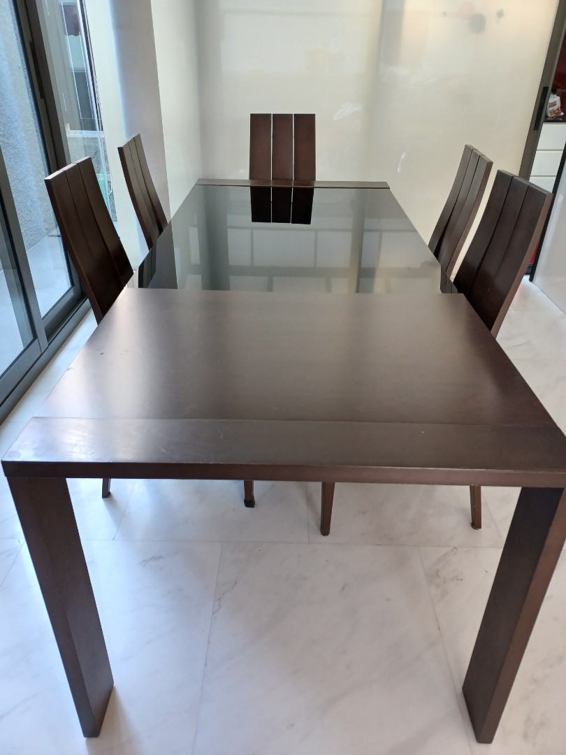 large glass dining table