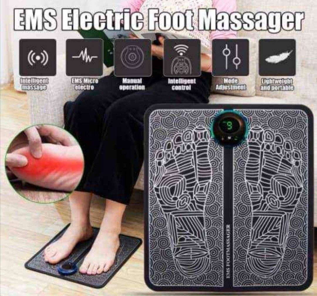 EMS foot massager (Category: Other Assistive Aids) located in Mandaluyong City. Submitted by shopmla (Listing ID 1196258000, Image 1). Description: EMS foot massager Php 280.only Through low-frequency pulse\heat conduction technology, it stimulates the muscles of the feet and calves, promotes blood circulation, and relaxes the feet. ⚡Features and advantage ⚡ ✅Intelligent EMS massage directly stimulates acupuncture points, fundamentally relieves s