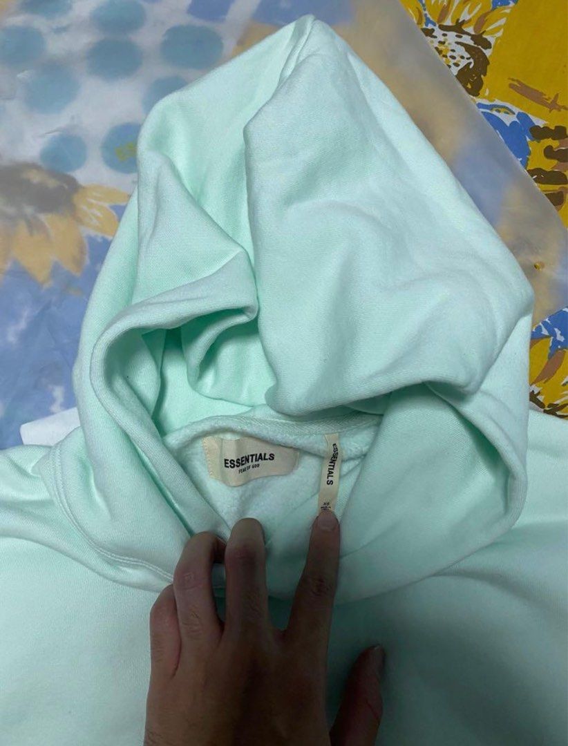 essentials cyan blue hoodie fear of god