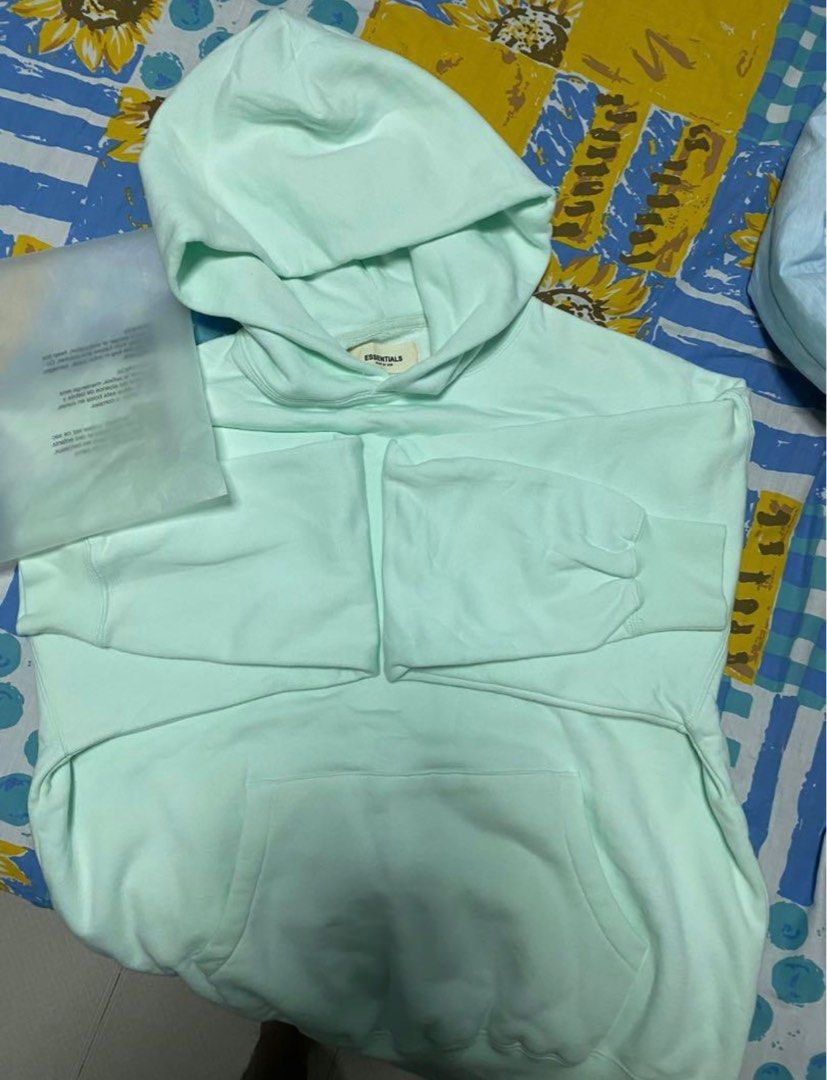 essentials cyan blue hoodie fear of god