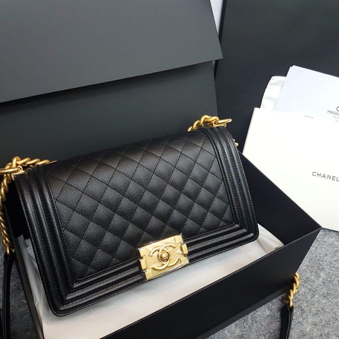 Fast Sale Last 1pcs BNIB Chanel Boy 25cm Black Caviar Ghw Chip - Main Image