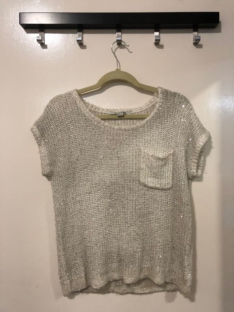 Forever 21 White Sequin Top, Women's Fashion, Tops, Others Tops on Carousell