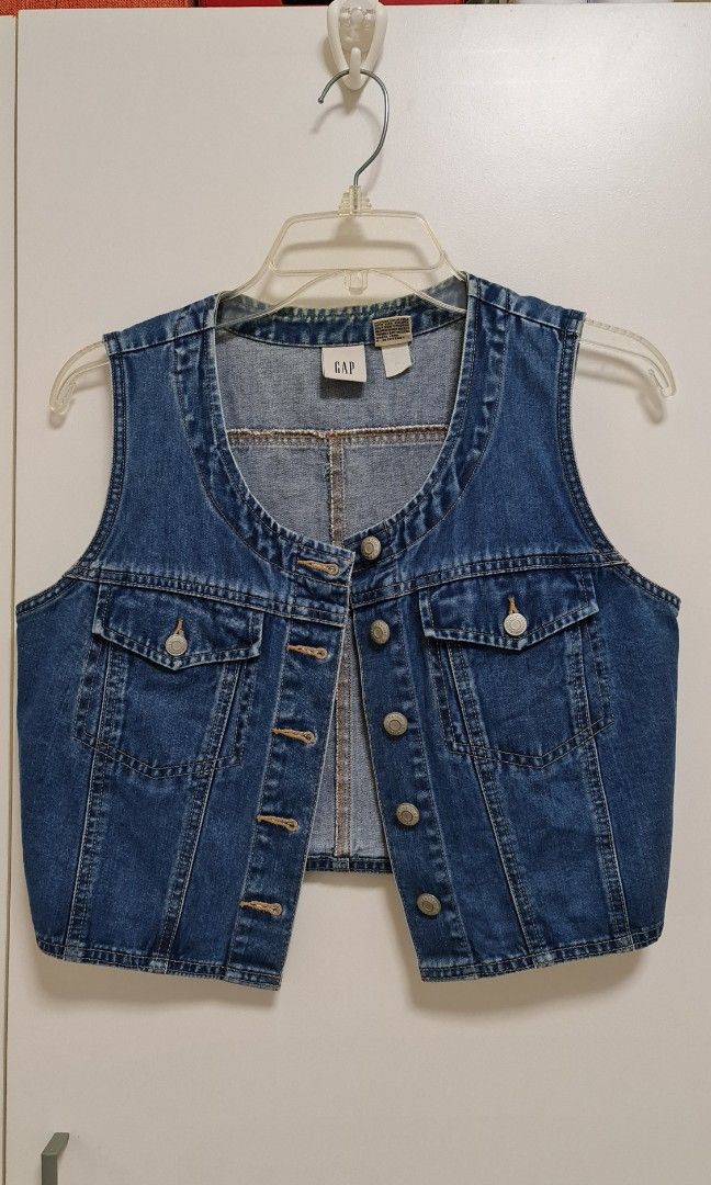 Gap denim best sale vest women