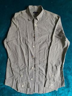 GAP green micro plaid button down