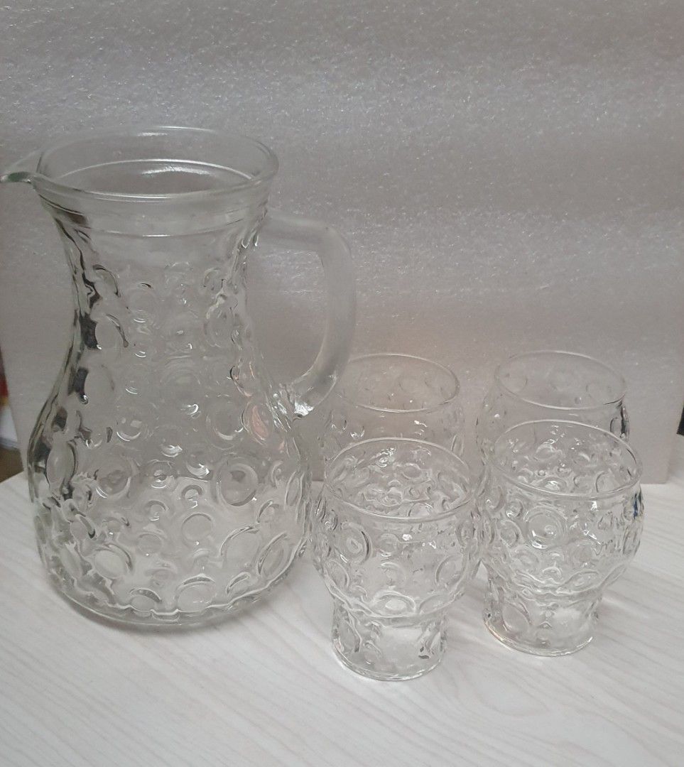 Glass Jug & glasses set, Furniture & Home Living, Kitchenware