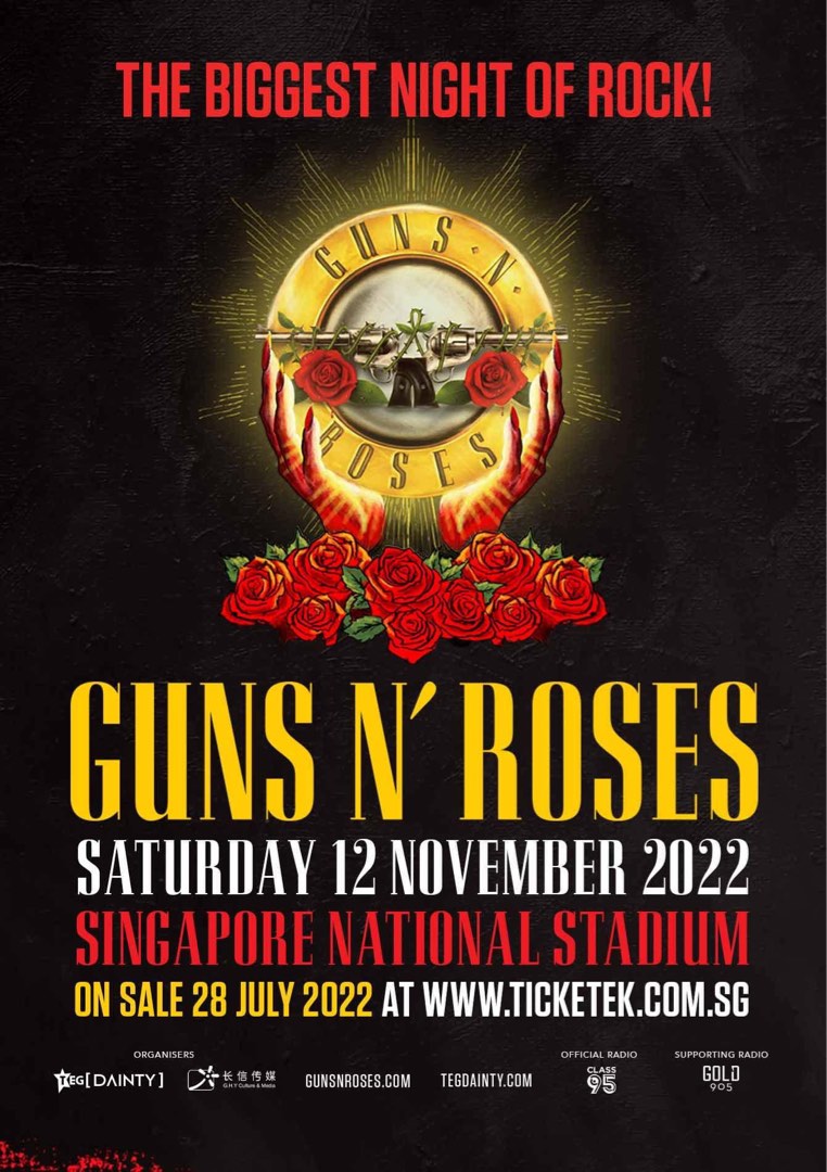 Guns N Roses ticket, Tickets & Vouchers, Event Tickets on Carousell