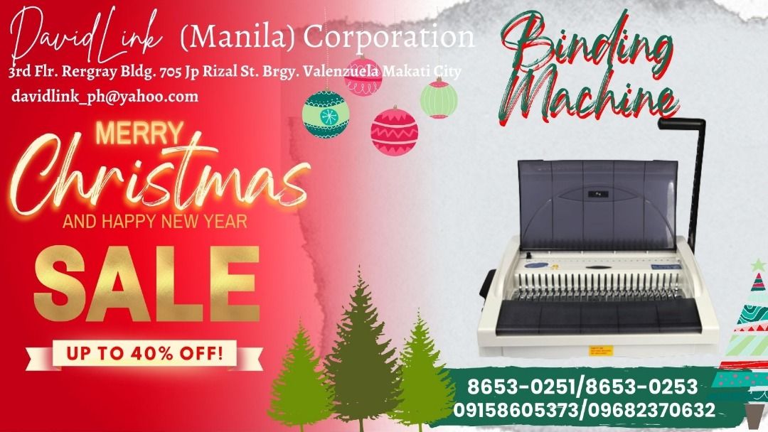 HEAVY DUTY BINDING MACHINE 24 HOLES (Category: Office & Business Technology) located in Makati City. Submitted by davidlinkcorp (Listing ID 1196271649, Image 1). Description: F.