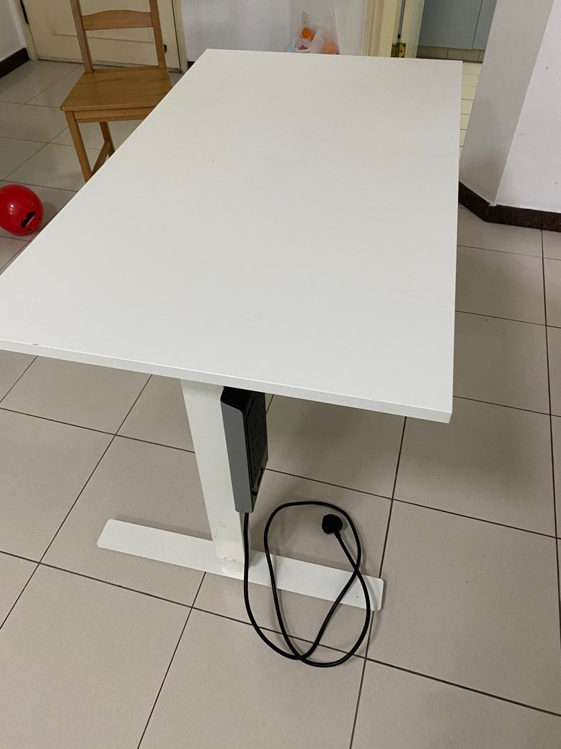 Height adjustable ikea office table, Furniture & Home Living, Furniture