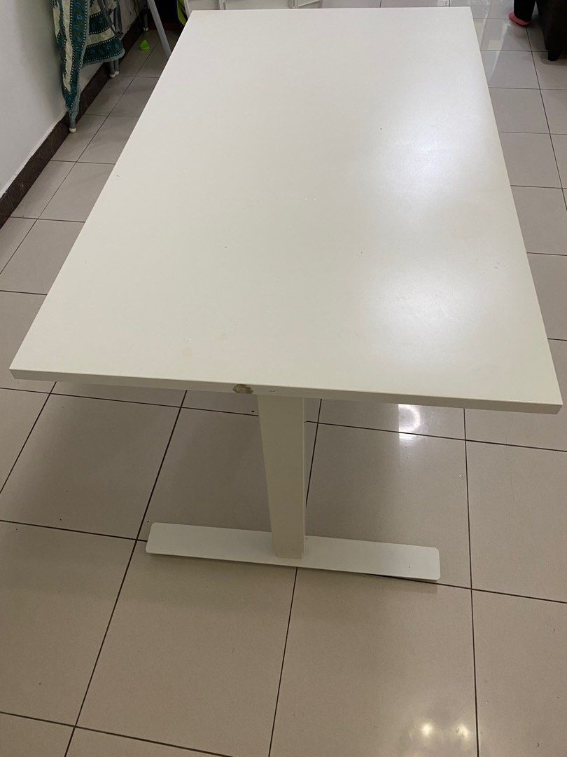 Height adjustable ikea office table, Furniture & Home Living, Furniture