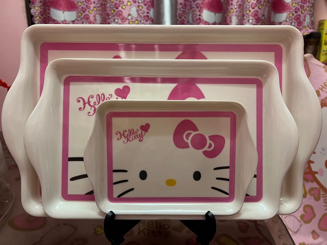 Hello Kitty Tray Set, Furniture & Home Living, Kitchenware & Tableware