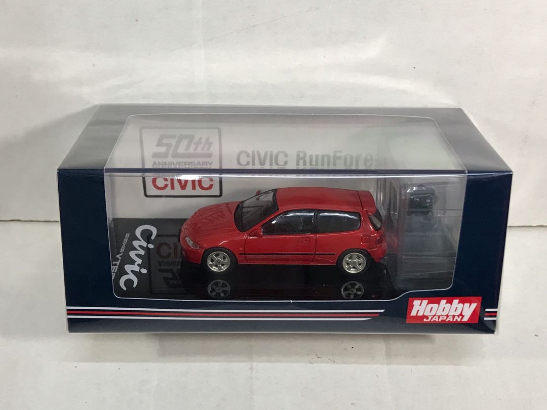 Hobby Japan 1/64 Civic EG6 Sir-S – Modèle Die-cast, Avec Moteur, Milano Red