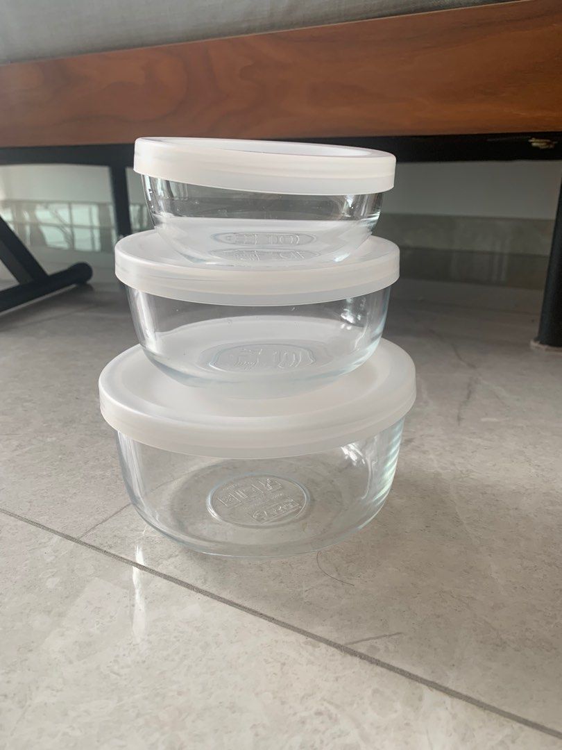 Ikea glass containers x3, Furniture & Home Living, Kitchenware