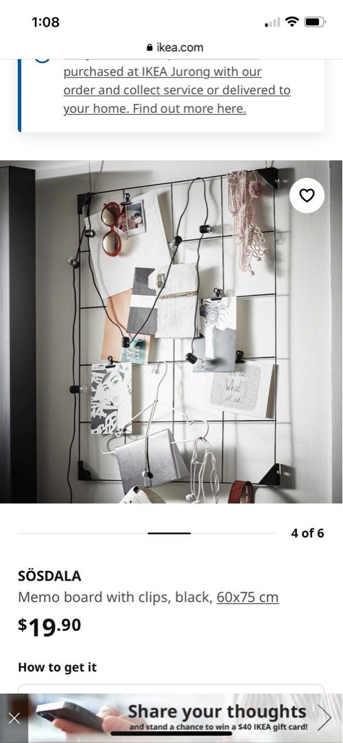 Ikea notice board, Furniture & Home Living, Home Decor, Wall Decor on