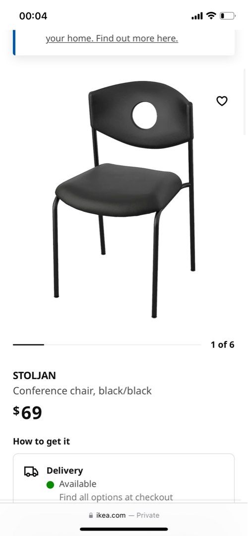 IKEA STOLJAN Office Chair, Furniture & Home Living, Furniture, Chairs