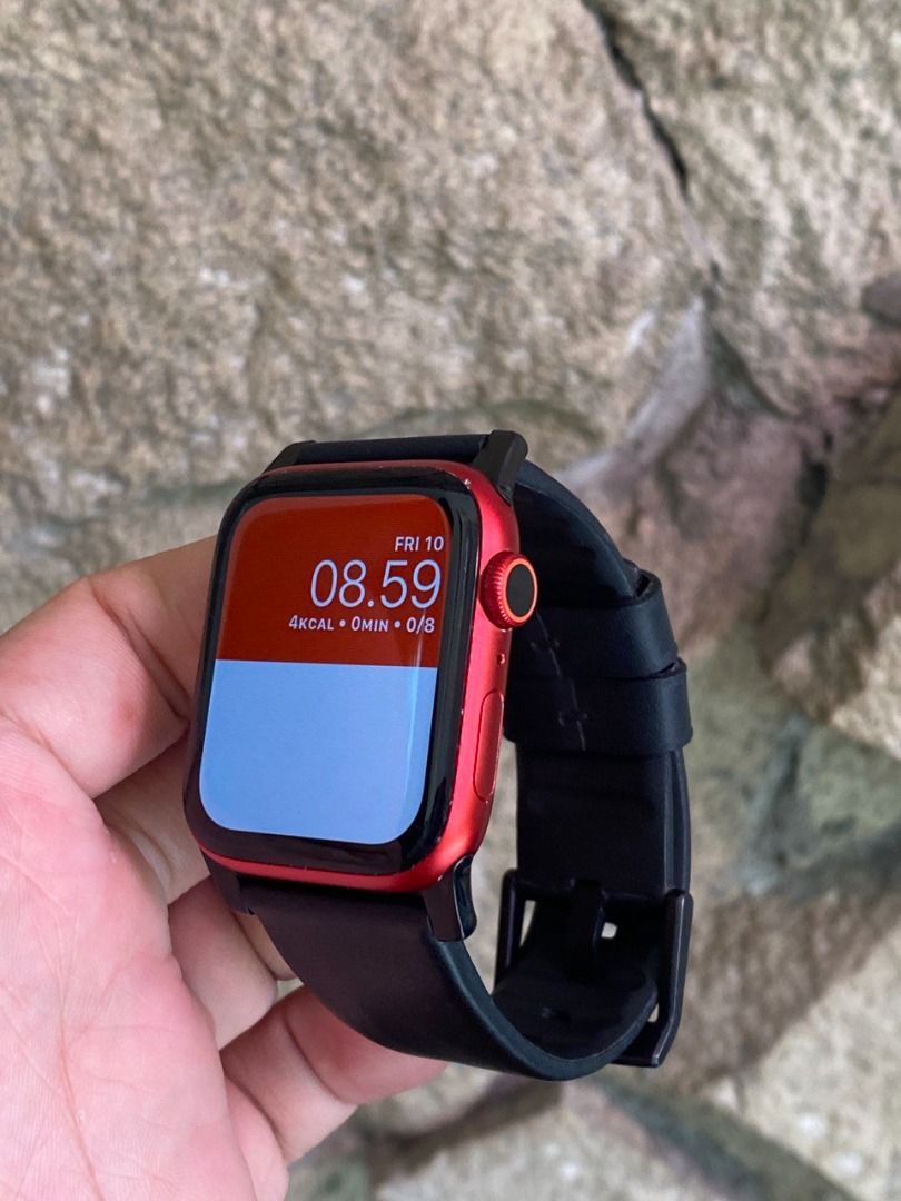 iWatch Series 6 44mm GPS Red, Second + BONUS Nomad Leather Strap