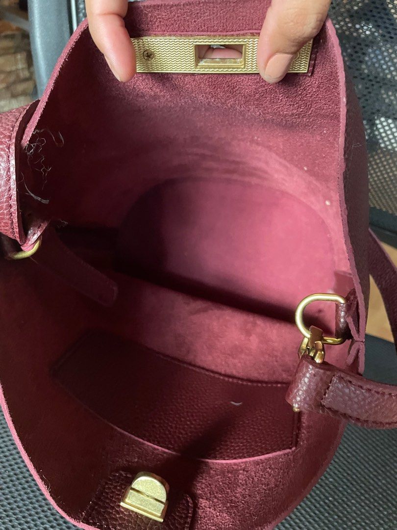 JAPAN LEATHER STAND ALONE BAG MAROON, Women's Fashion, Bags & Wallets