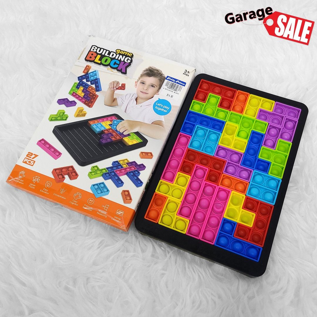 Jigsaw Puzzle Game Building Block Pop It Bubble Fidget Tetris Sensory
