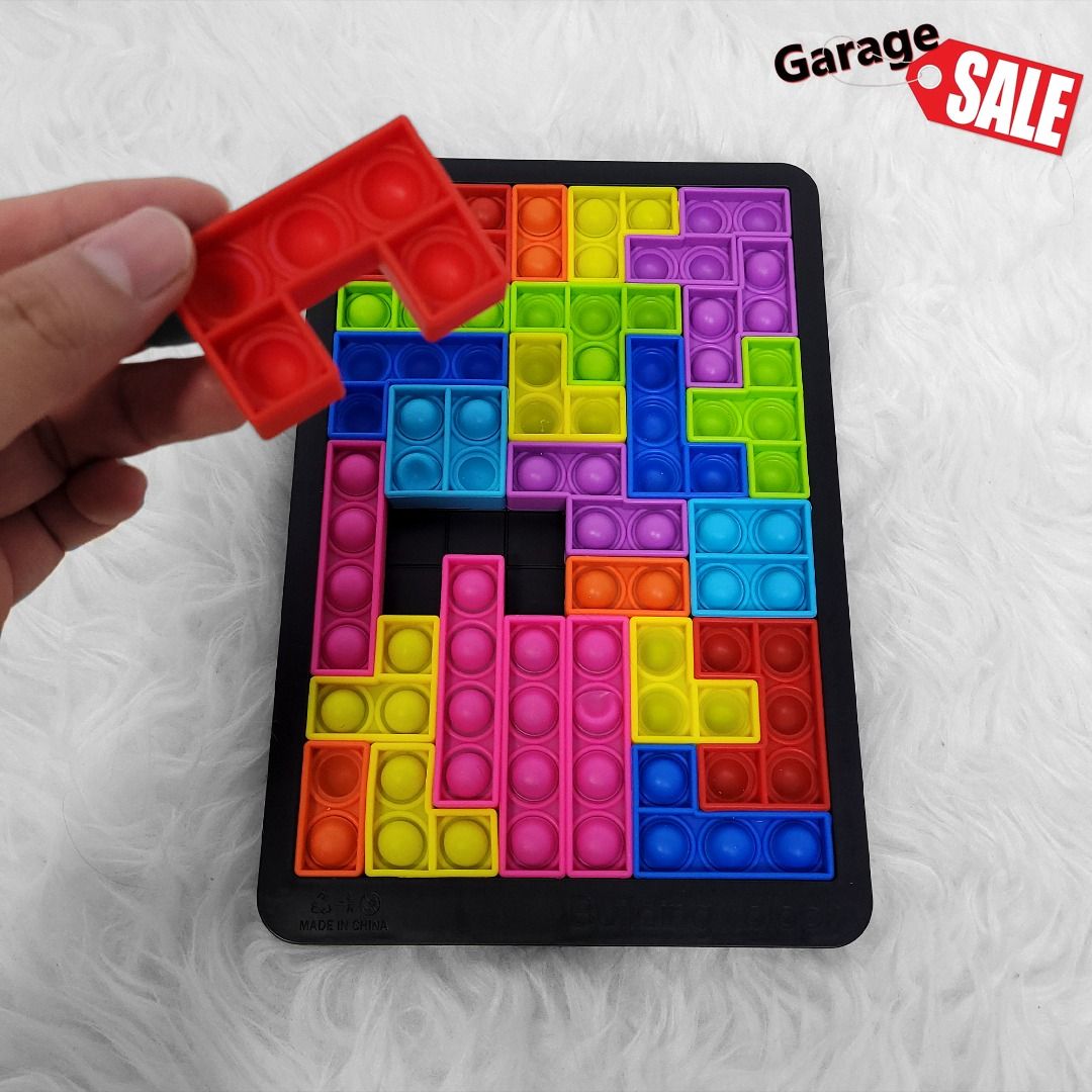 Jigsaw Puzzle Game Building Block Pop It Bubble Fidget Tetris Sensory