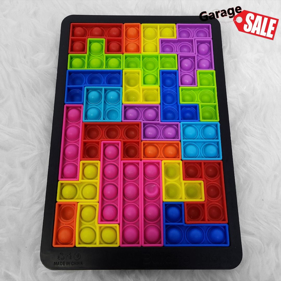 Jigsaw Puzzle Game Building Block Pop It Bubble Fidget Tetris Sensory
