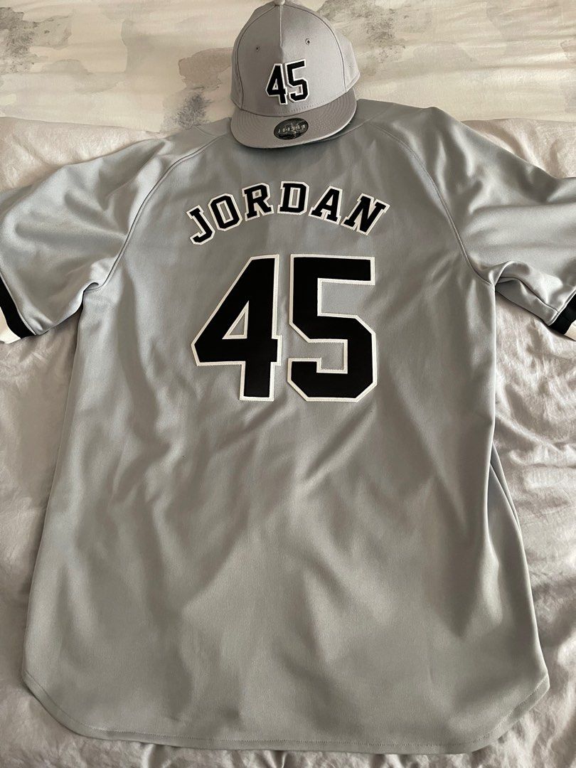 Jordan, Shirts, Jordan Birmingham Barons 45 Baseball Jersey Gray