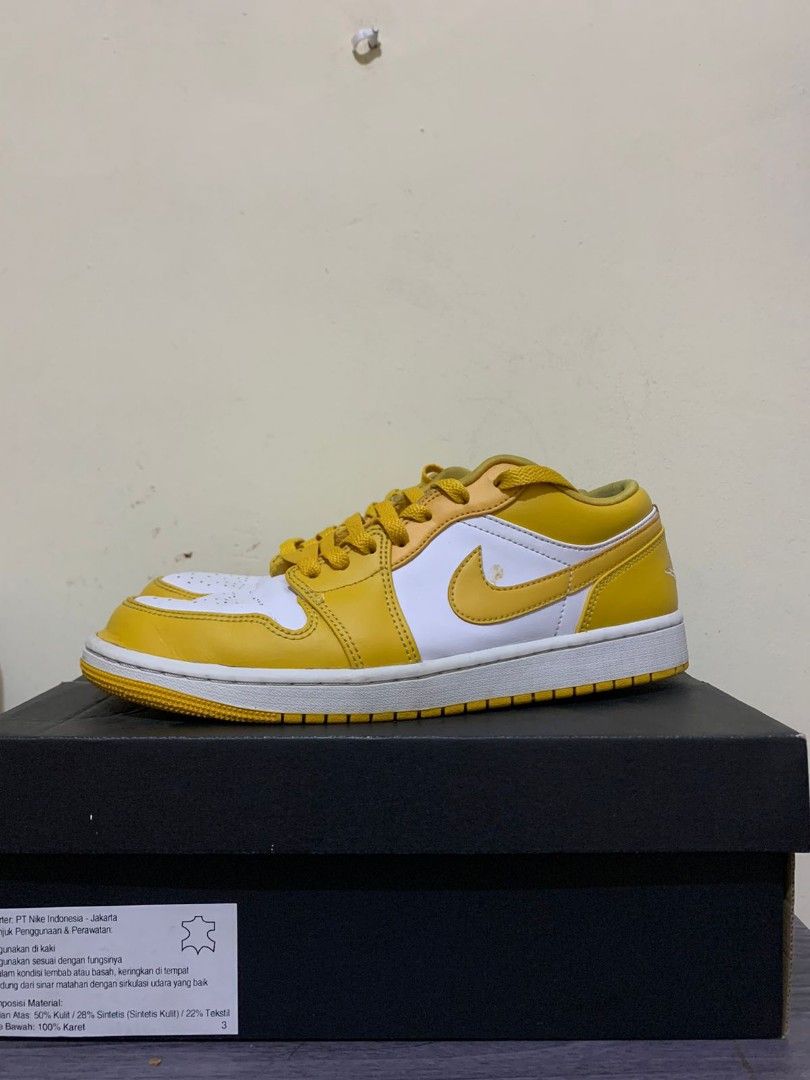 Jordan Mustard Yellow, Fesyen Pria, Sepatu , Sneakers di Carousell