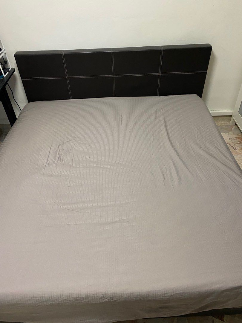 King size bed frame and mattress ONLY, Furniture & Home Living