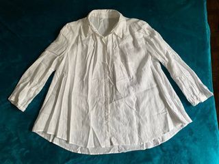 Linen blend button down