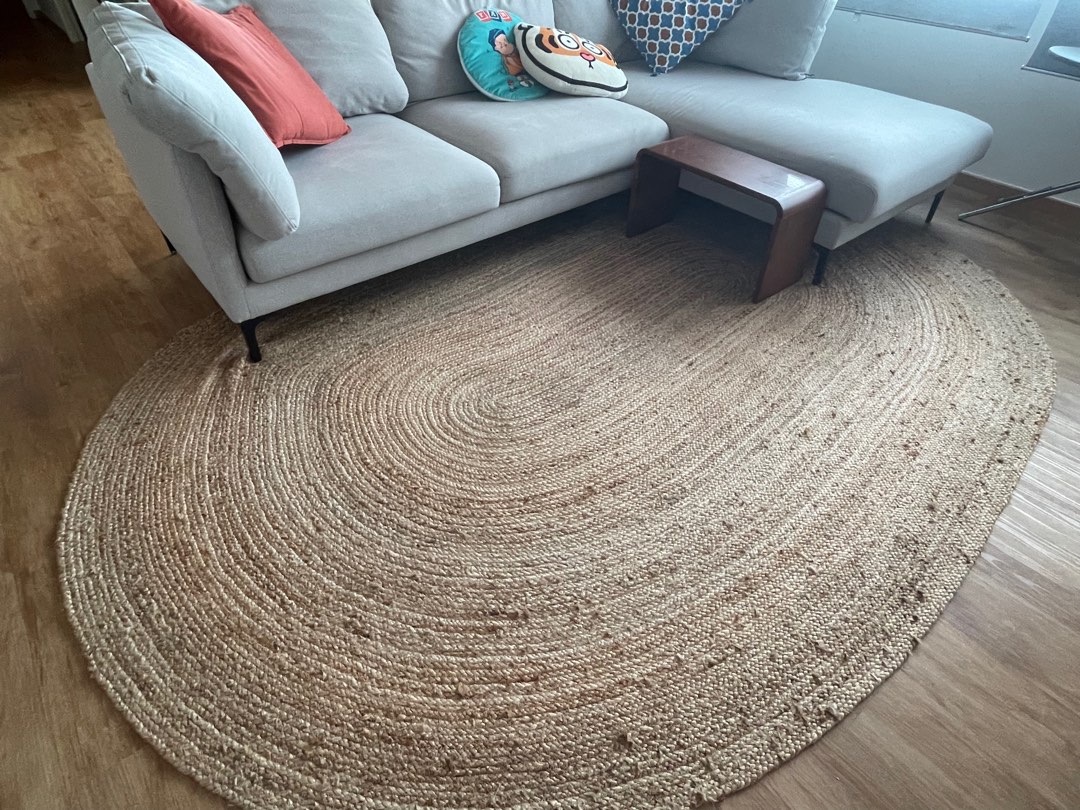 Marc Oval Jute Rug, Furniture & Home Living, Home Decor, Carpets, Mats