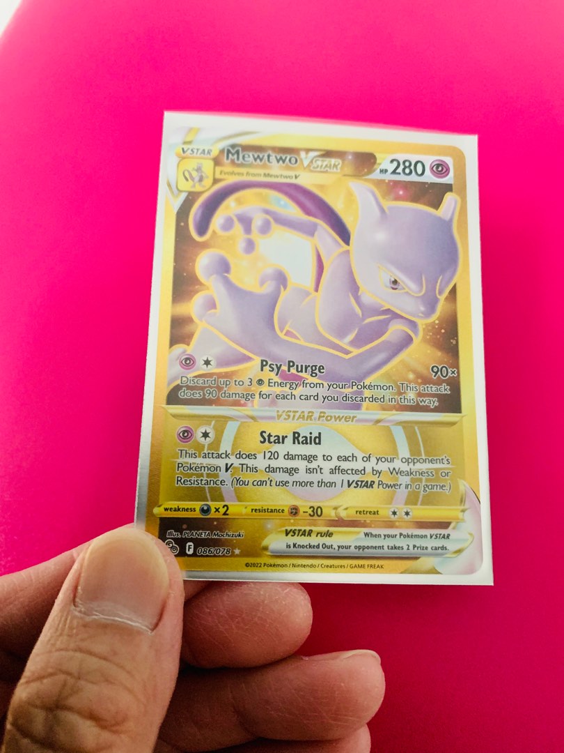 Mewtwo VStar Gold Pokemon Go Pokemon TCG, Hobbies & Toys, Toys & Games