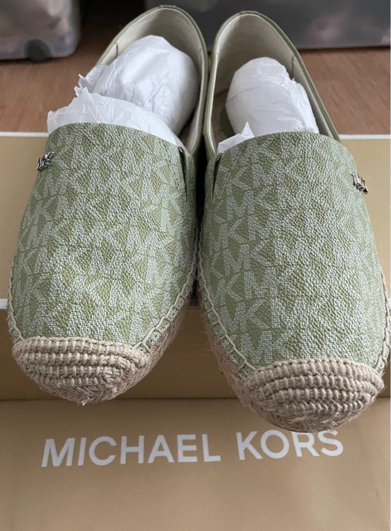 Michael Kors Kendrick Logo and Leather Slip-On Espadrille, Women's Fashion,  Footwear, Flats on Carousell