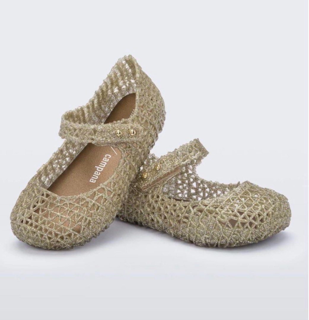 Mini Melissa Campana Papel Size 7 Gold Glitter Babies Kids
