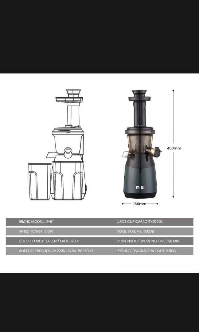 Miui Slow juicer (2021 new upgrade), TV & Home Appliances, Kitchen