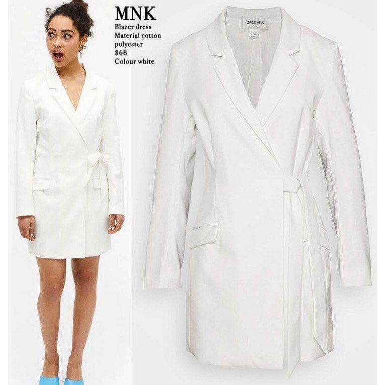 Monki Blazer Dress New Fesyen Wanita Pakaian Wanita Gaun Rok di Carousell