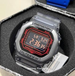 Montres Company 香港註冊公司 (32年老店) 卡西歐 CASIO G-SHOCK 藍牙 藍芽 Blue Tooth BlueTooth 黑紅色 半透明漸變 200 米防水 DWB5600 DWB5600G DW DW-B5600 DW-B5600G DW-B5600G-1 三款色有現貨64209858799874110