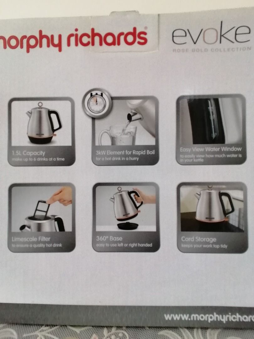 Morphy Richards Evoke Jug Rose Gold collection 1.5L, TV & Home