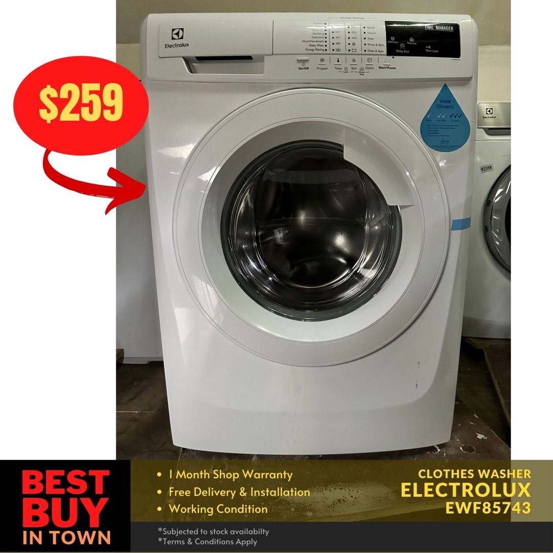 MUST BUY! ELECTROLUX 7.5KG FrontLoader Washing Machine EWF857434, TV