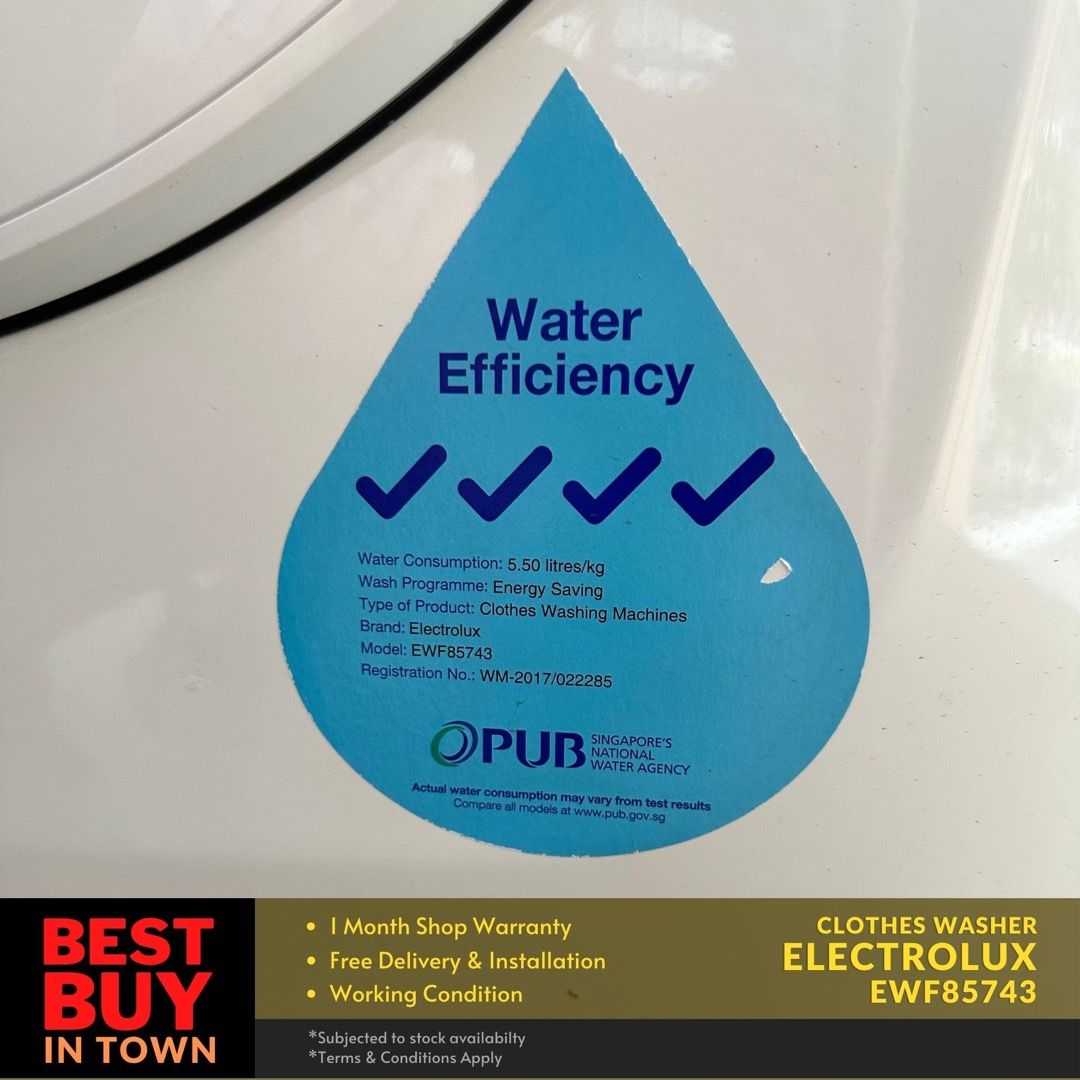 MUST BUY! ELECTROLUX 7.5KG FrontLoader Washing Machine EWF85743 (92450