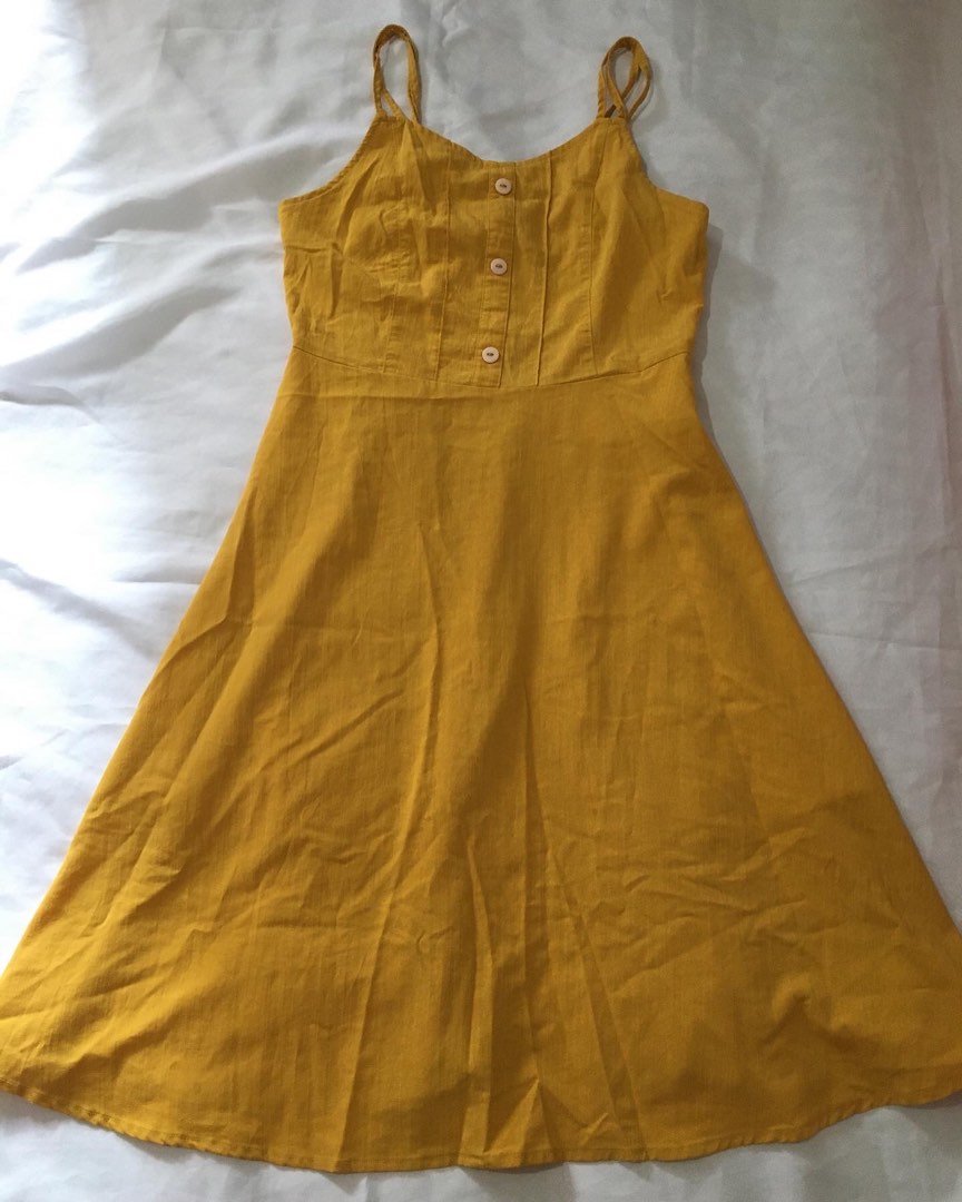 Mustard color dress, Women's Fashion, Dresses & Sets, Dresses on Carousell