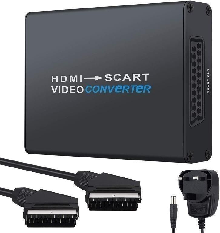 HDMI to SCART Adapter Plug and Play 1080P Video Adapter HDMI Switch Video  HDMI Input HD Link Cable HDMI to SCART HDMI to SCART Cable(Black)