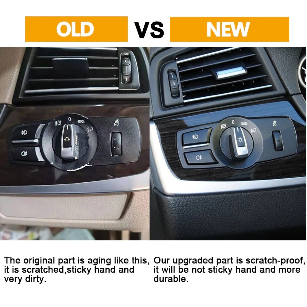 New Headlight Switch Control Panel Cover for BMW 5 Series, 7 Series, X3